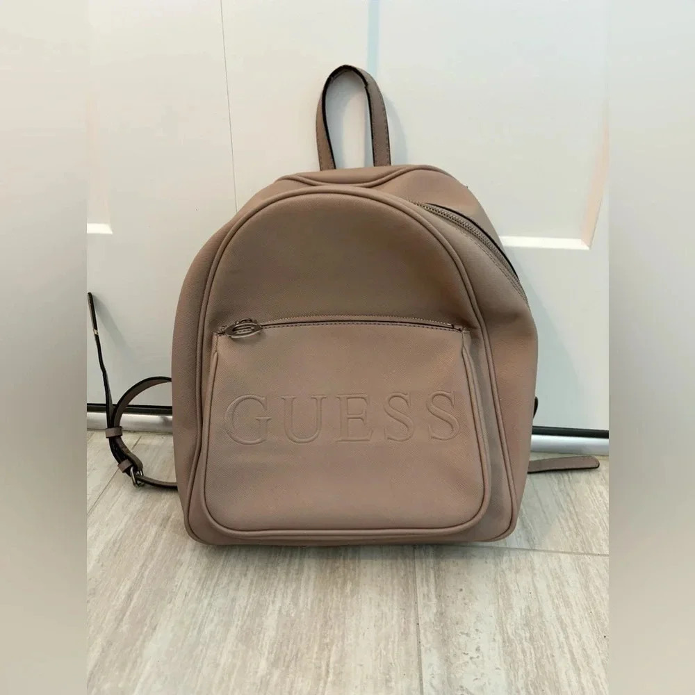 Guess Women’s Beige Faux Leather Backpack